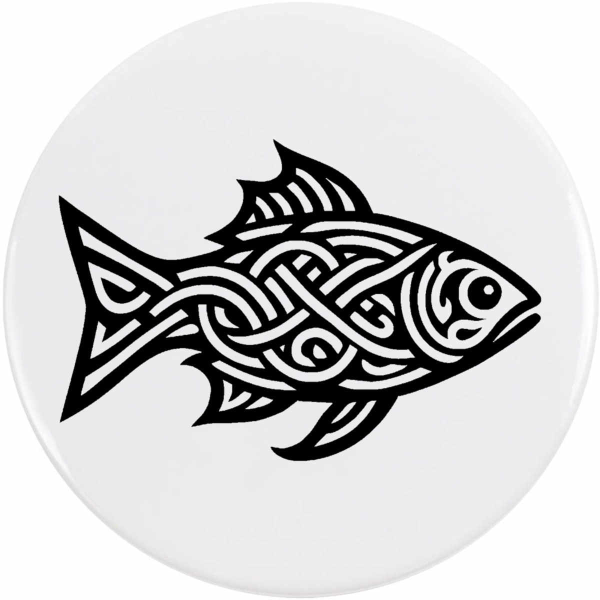 'Celtic Fish' Button / Lapel Badges - Pin Back Badges for Clothes, Bags, Accessories and Gifts (BB053642)