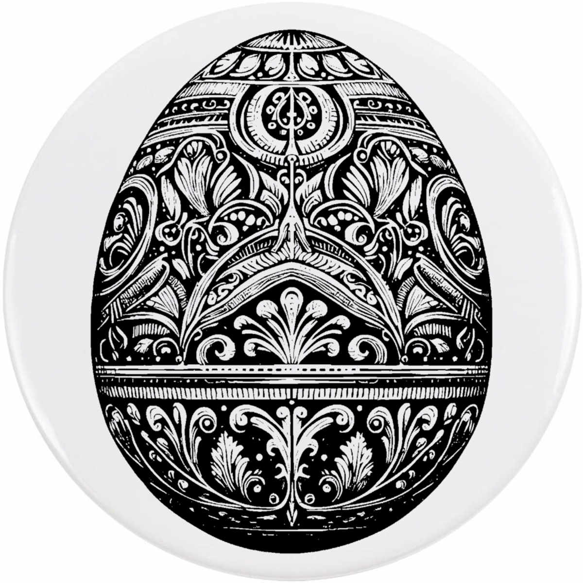 'Fancy Egg' Button Badge - 77mm - Pin Back / Lapel Badge for Clothes, Bags, Accessories and Gifts (BB00142700)
