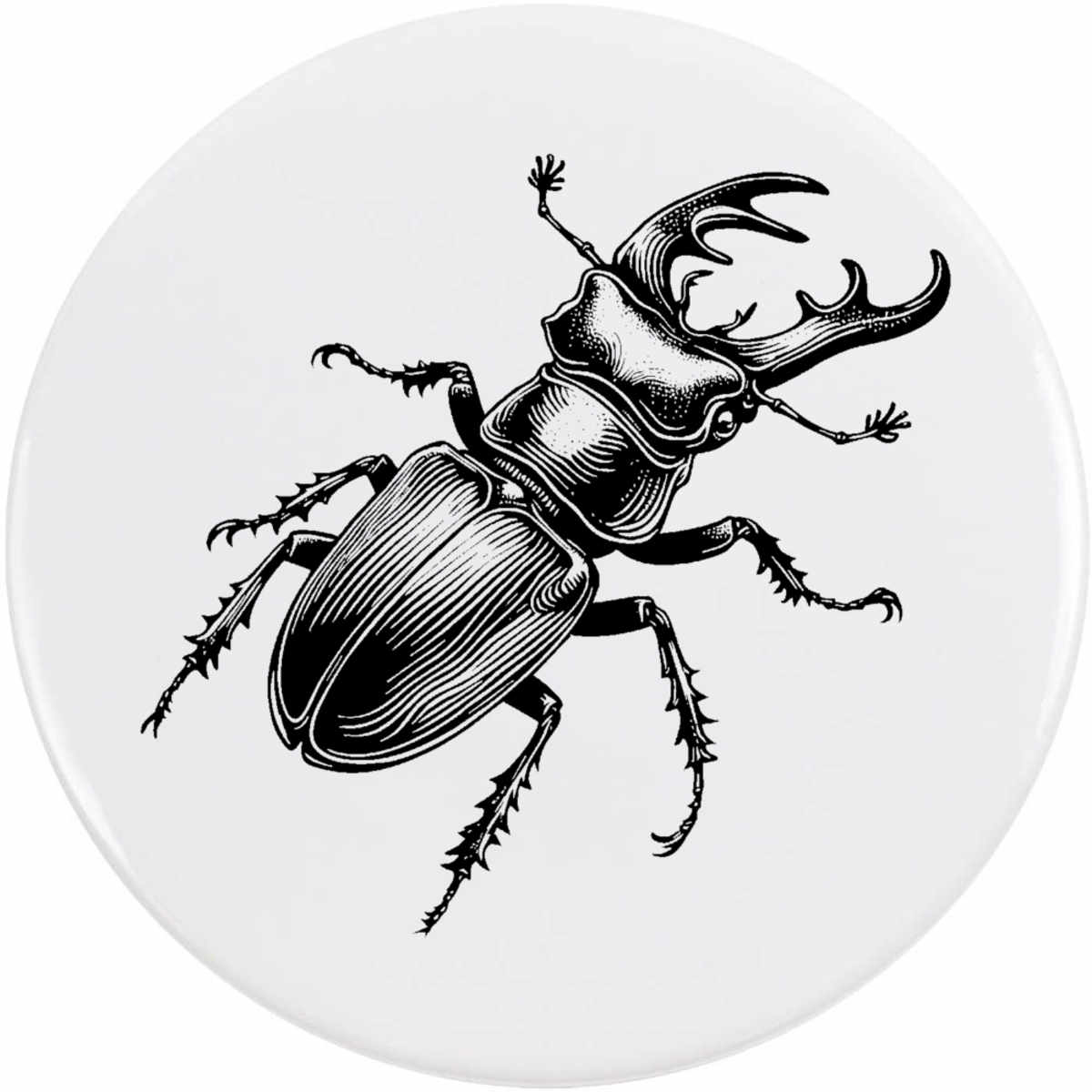 'Stag Beetle' Button Badge - 77mm - Pin Back / Lapel Badge for Clothes, Bags, Accessories and Gifts (BB00143023)