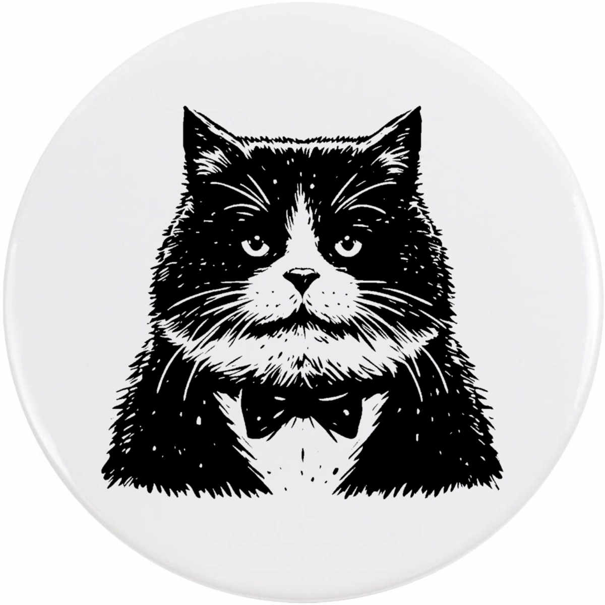 'Scruffy Tuxedo Cat' Button Badge - 77mm - Pin Back / Lapel Badge for Clothes, Bags, Accessories and Gifts (BB00143035)