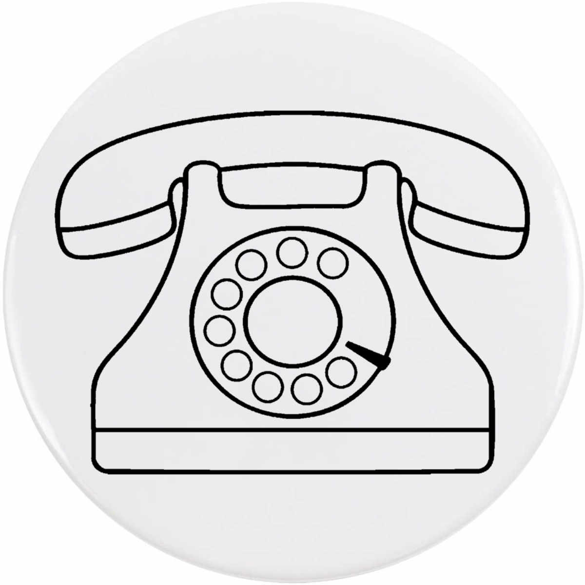 'Retro Telephone' Button / Lapel Badges - Pin Back Badges for Clothes, Bags, Accessories and Gifts (BB053851)
