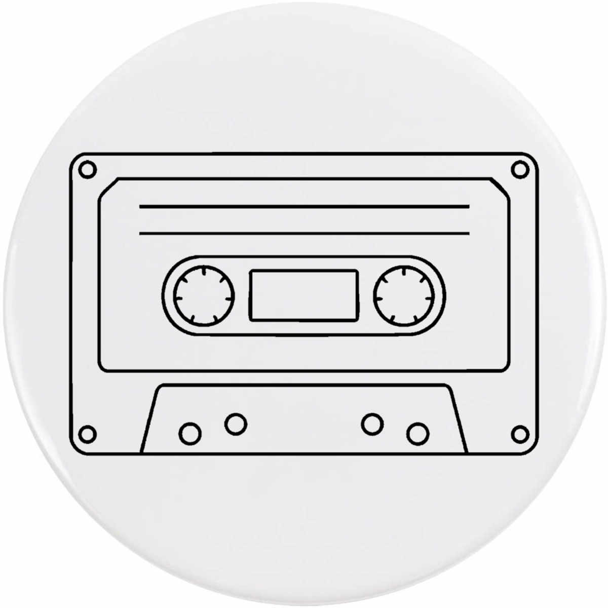'Cassette Tape' Button Badge - 77mm - Pin Back / Lapel Badge for Clothes, Bags, Accessories and Gifts (BB00143155)