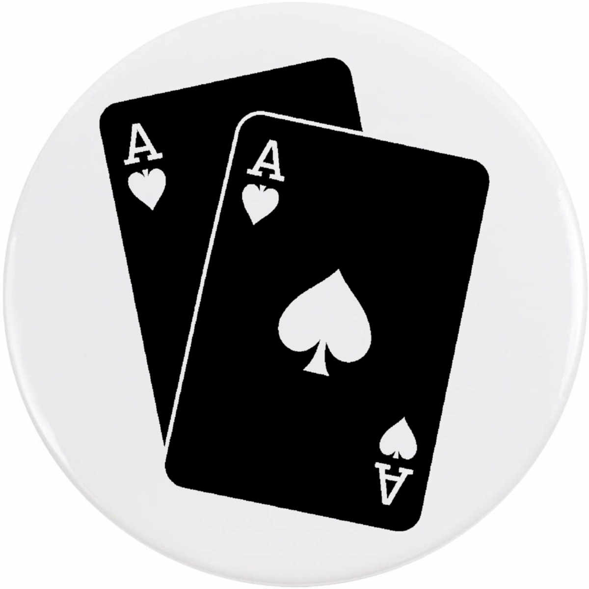 'Ace of Spades Cards' Button / Lapel Badges - Pin Back Badges for Clothes, Bags, Accessories and Gifts (BB054007)