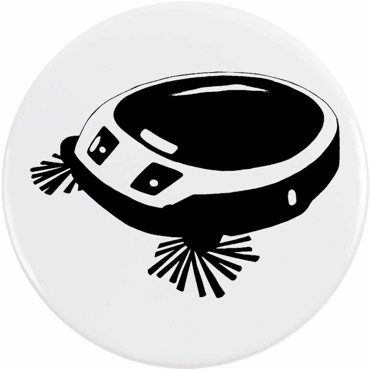 'Robotic Vacuum Cleaner' Button / Lapel Badges - Pin Back Badges for Clothes, Bags, Accessories and Gifts (BB054047)