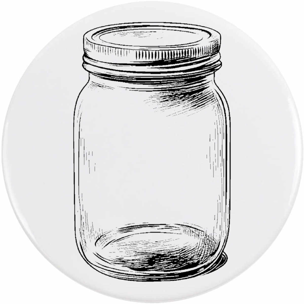 'Single Glass Jar' Button / Lapel Badges - Pin Back Badges for Clothes, Bags, Accessories and Gifts (BB054182)