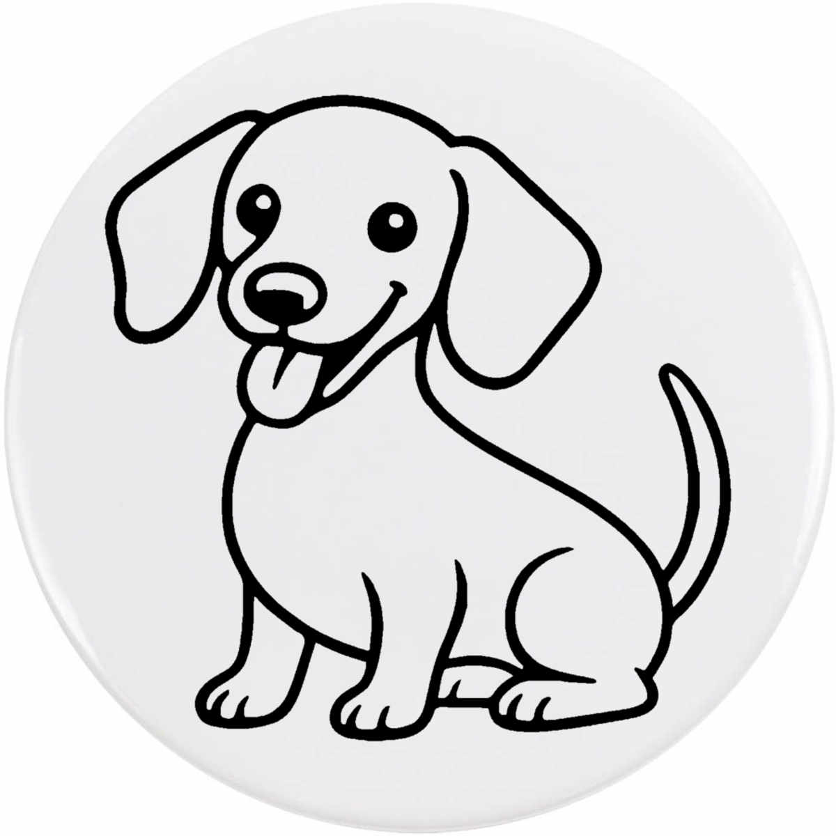 'Miniature Dachshund Dog' Button Badge - 77mm - Pin Back / Lapel Badge for Clothes, Bags, Accessories and Gifts (BB00144839)