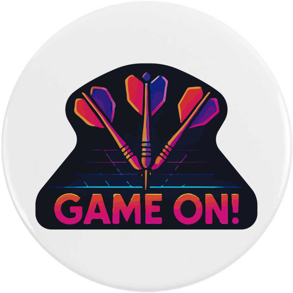 'Darts Game On' Button Badge - 77mm - Pin Back / Lapel Badge for Clothes, Bags, Accessories and Gifts (BB00144884)