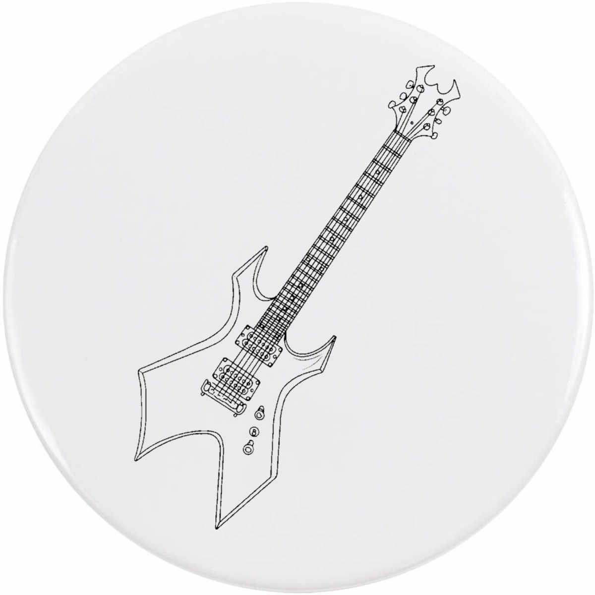 'Heavy Metal Guitar' Button / Lapel Badges - Pin Back Badges for Clothes, Bags, Accessories and Gifts (BB054560)