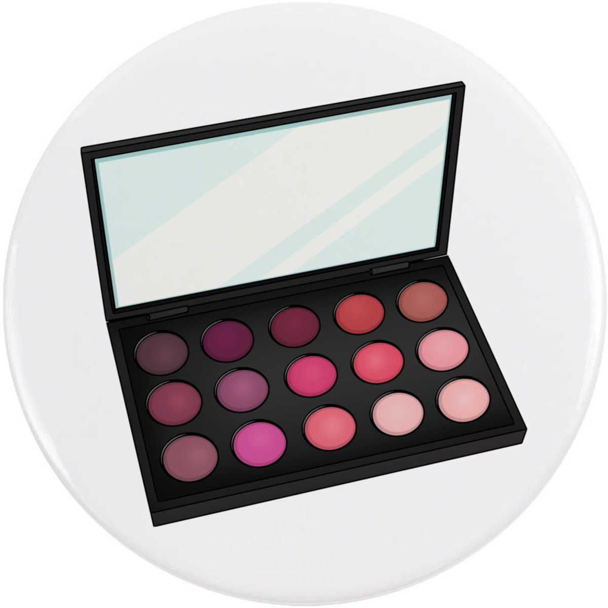 'Makeup Eyeshadow Palette' Button / Lapel Badges - Pin Back Badges for Clothes, Bags, Accessories and Gifts (BB054563)