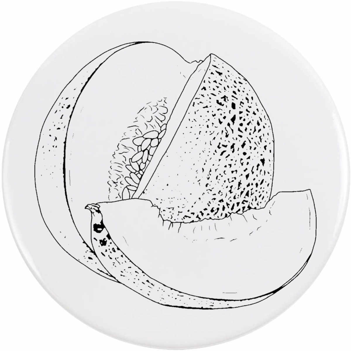 'Sliced Cantaloupe Melon' Button Pin Badges (BB054690)