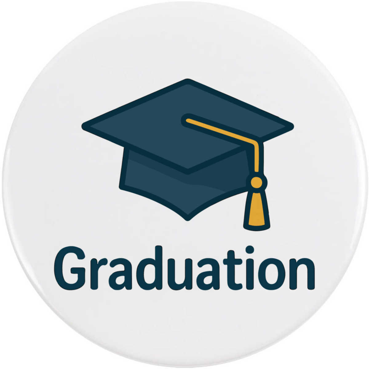 'Graduation Cap Academic' Button / Lapel Badges - Pin Back Badges for Clothes, Bags, Accessories and Gifts (BB054892)
