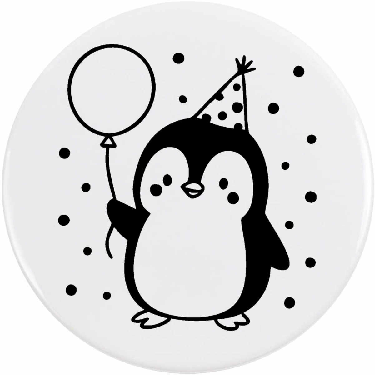 'Party Penguin' Button / Lapel Badges - Pin Back Badges for Clothes, Bags, Accessories and Gifts (BB055087)