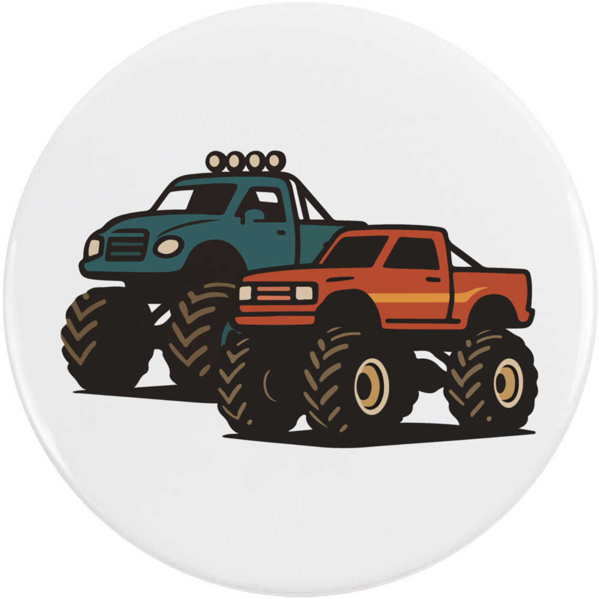 'Racing Monster Trucks' Button Pin Badges (BB055255)
