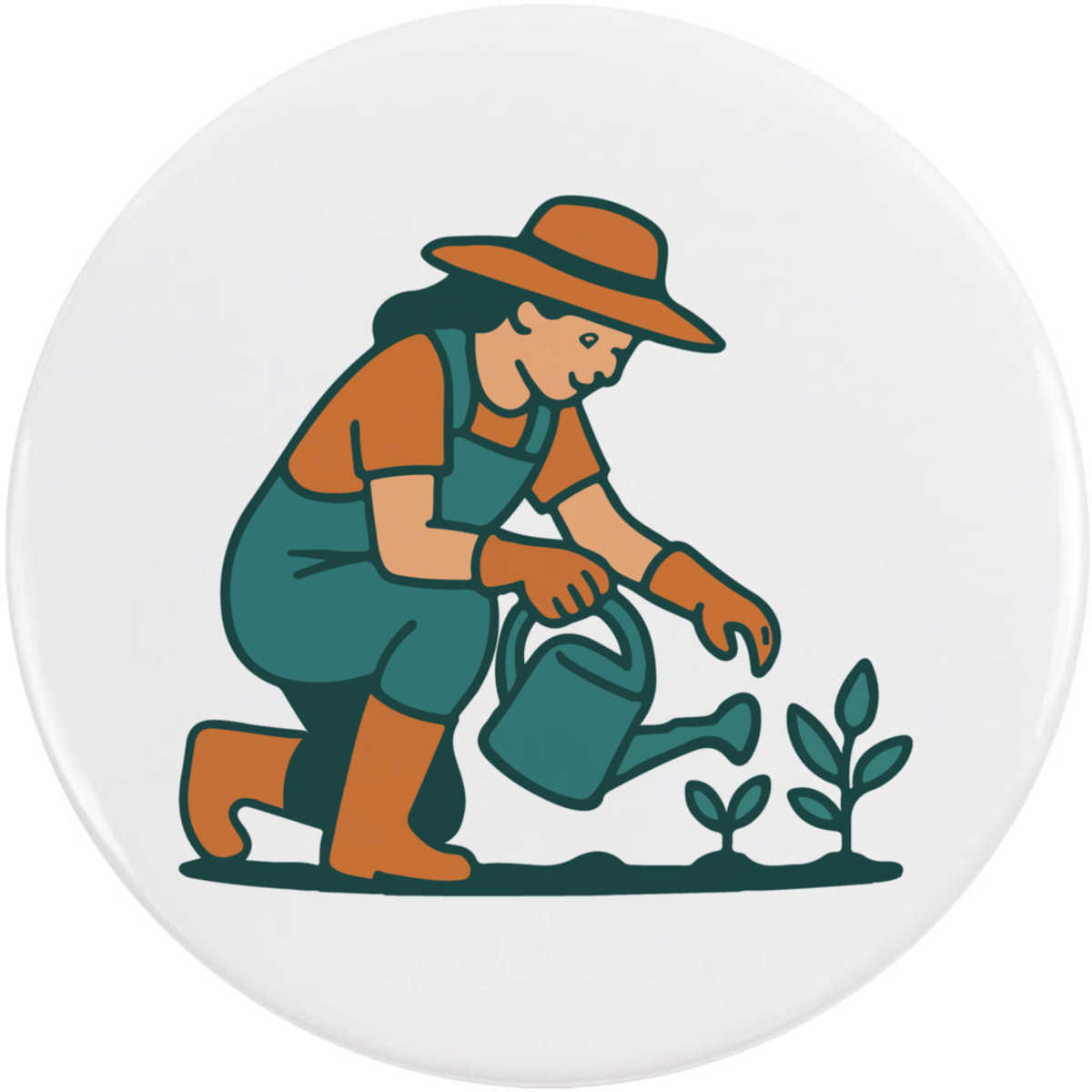 'Woman Gardening Plants' Button Badge - 77mm - Pin Back / Lapel Badge for Clothes, Bags, Accessories and Gifts (BB00147338)