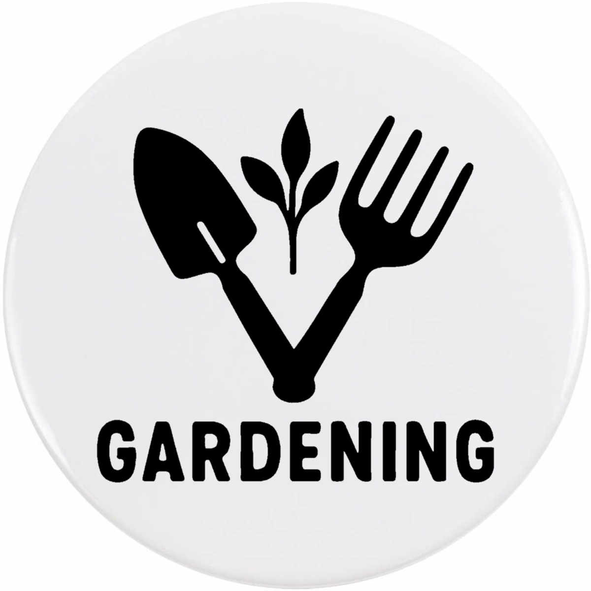 'Gardening Tools Design' Button / Lapel Badges - Pin Back Badges for Clothes, Bags, Accessories and Gifts (BB055315)