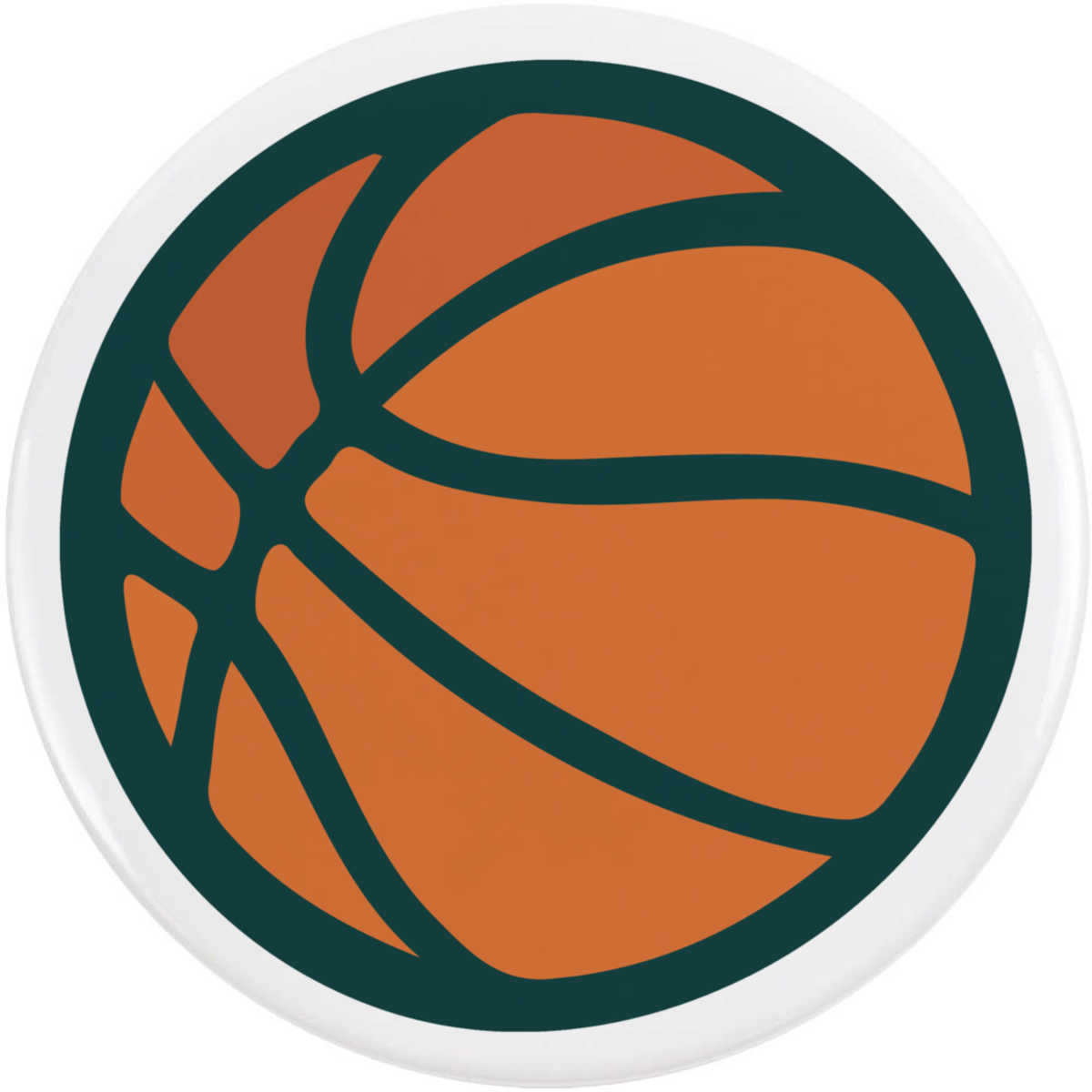 'Basketball Ball Design' Button / Lapel Badges - Pin Back Badges for Clothes, Bags, Accessories and Gifts (BB055375)