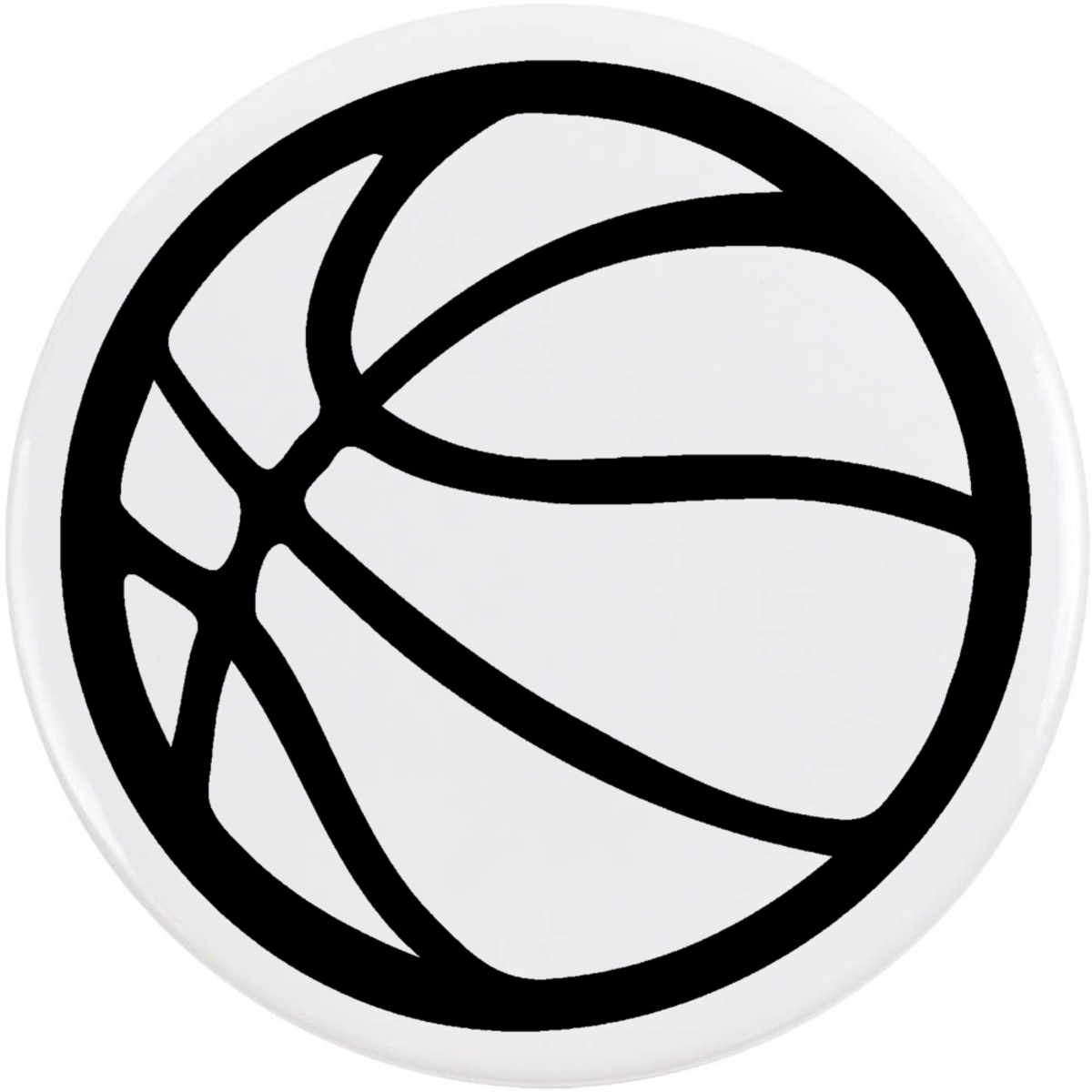 'Basketball Ball Design' Button Badge - 77mm - Pin Back / Lapel Badge for Clothes, Bags, Accessories and Gifts (BB00147530)