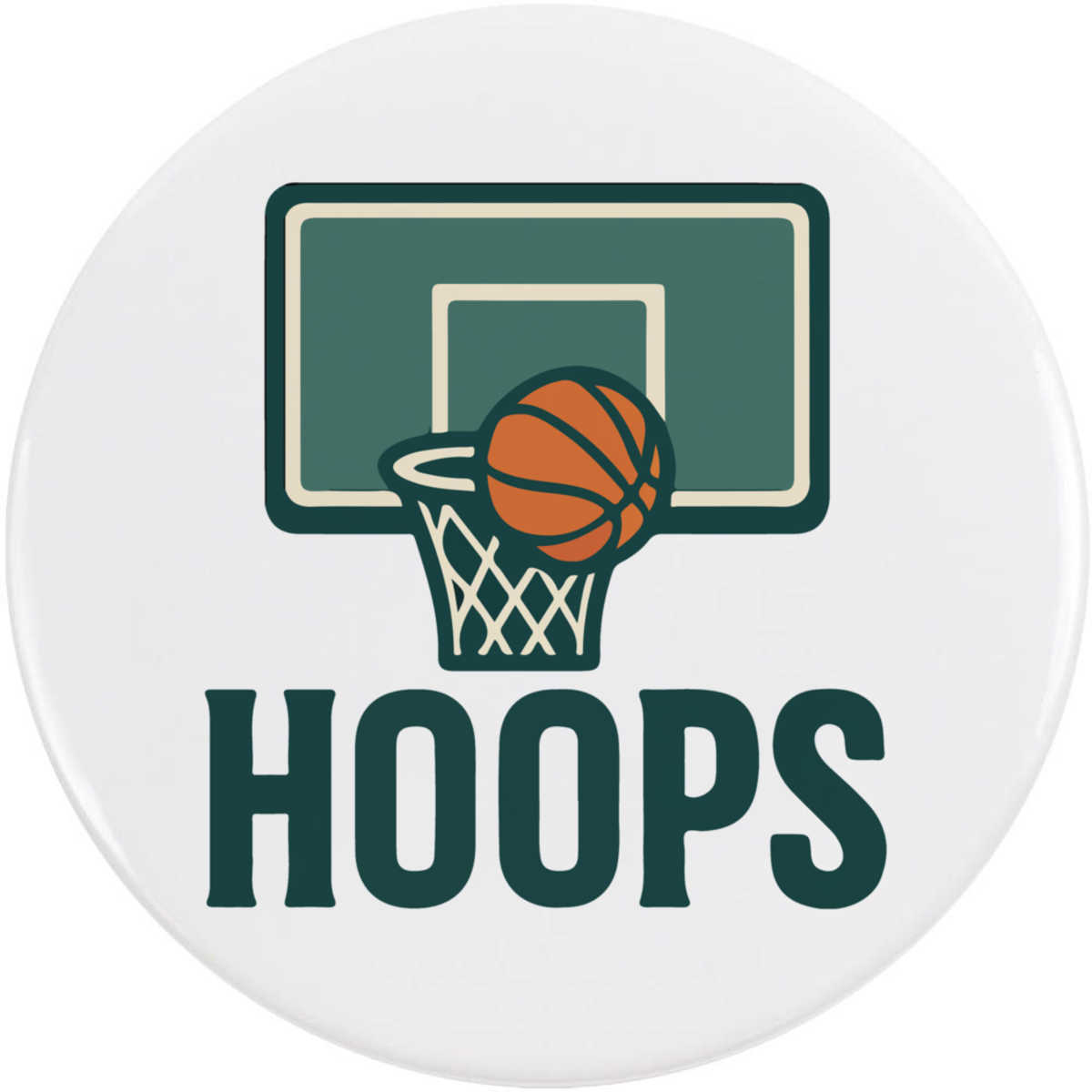 'Basketball Hoops Design' Button Badge - 77mm - Pin Back / Lapel Badge for Clothes, Bags, Accessories and Gifts (BB00147539)