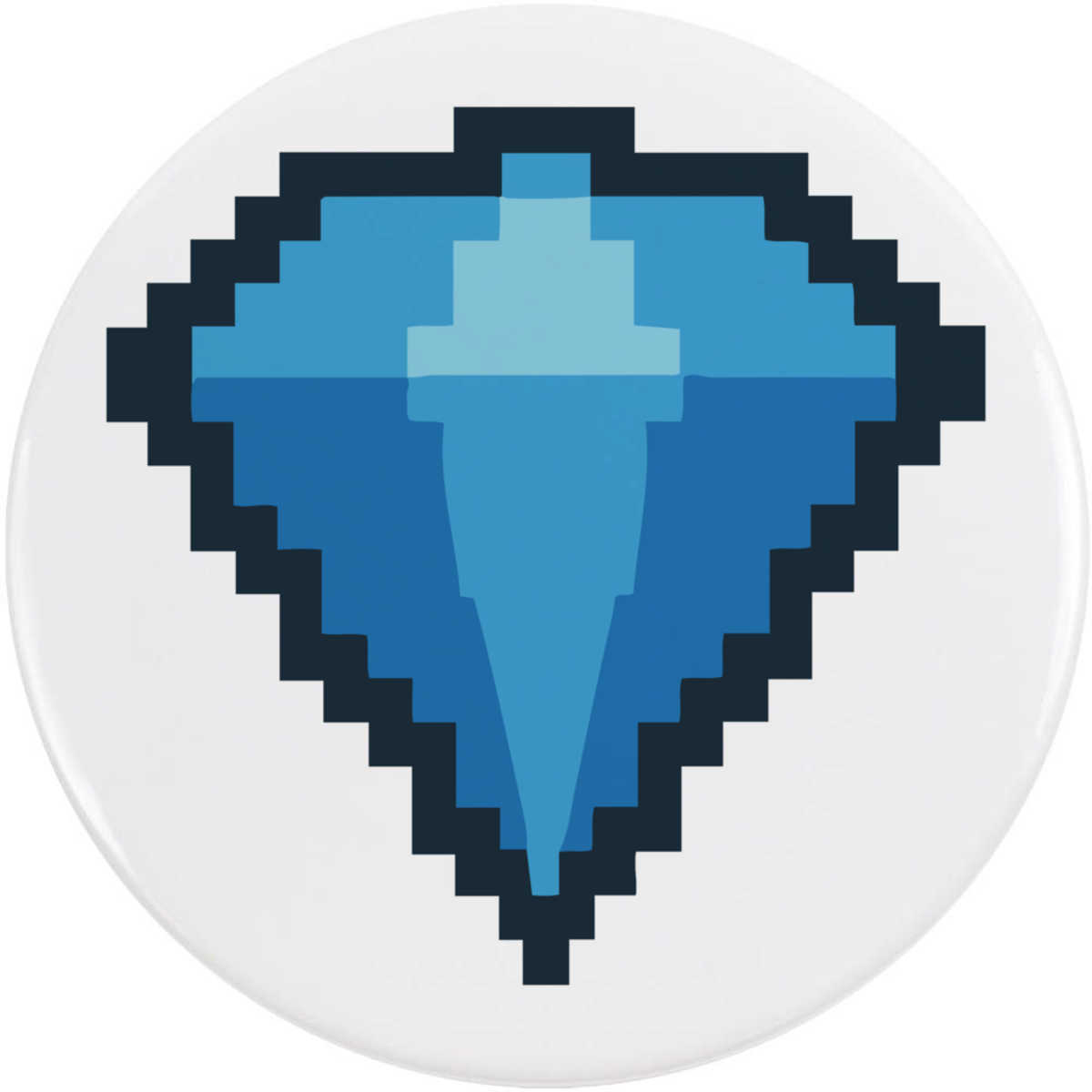 '8-Bit Diamond Gem' Button Badge - 77mm - Pin Back / Lapel Badge for Clothes, Bags, Accessories and Gifts (BB00147714)