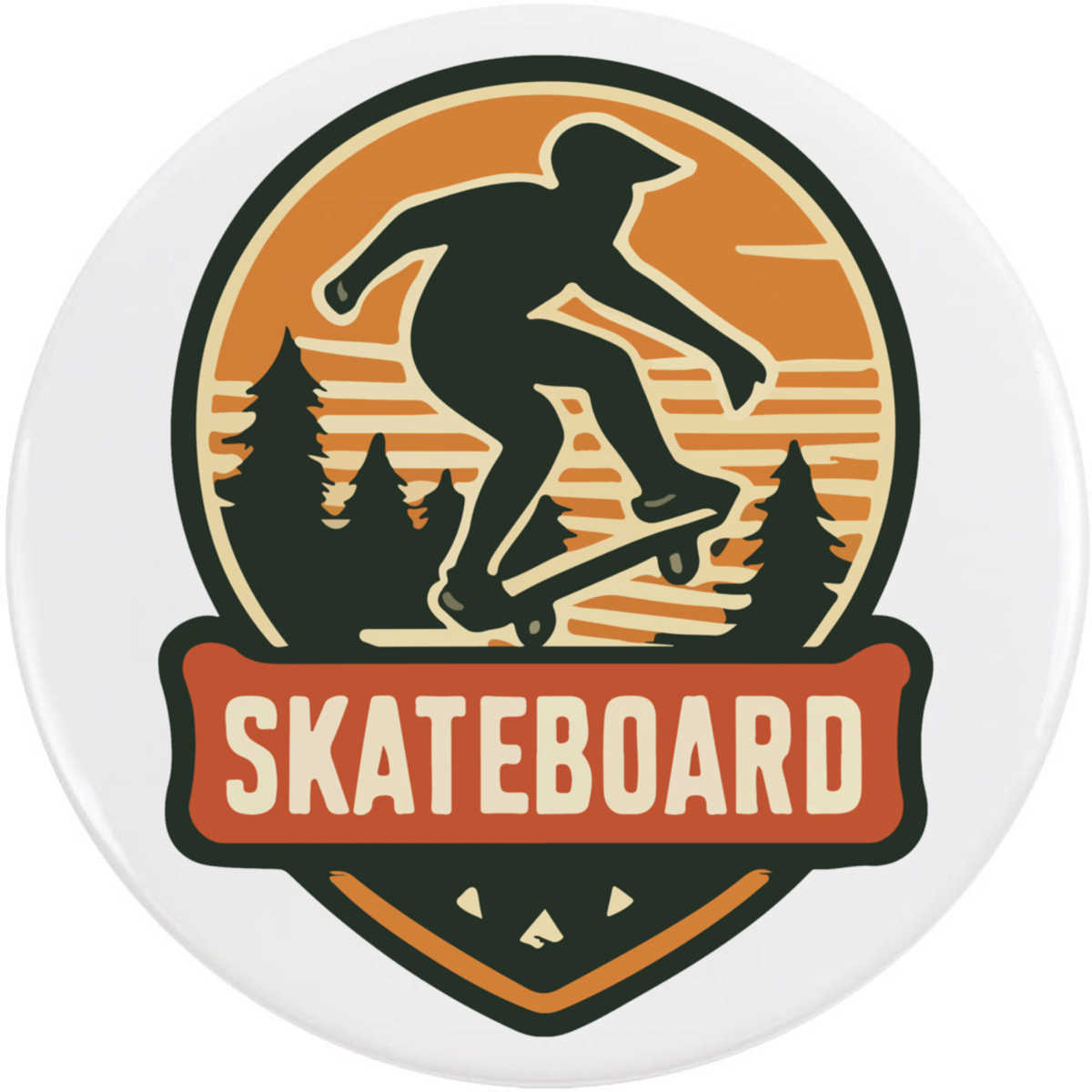 'Skateboarding Emblem' Button / Lapel Badges - Pin Back Badges for Clothes, Bags, Accessories and Gifts (BB055520)