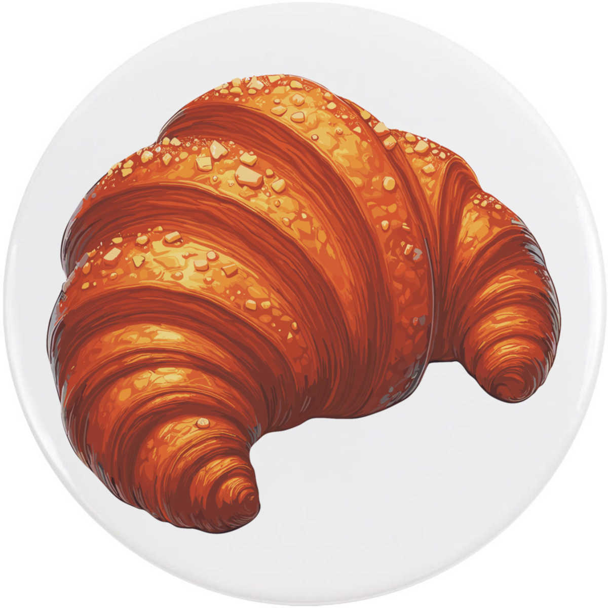 'Freshly Baked Croissant' Button Badge - 77mm - Pin Back / Lapel Badge for Clothes, Bags, Accessories and Gifts (BB00149011)