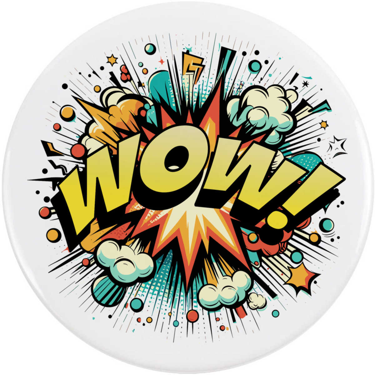 77mm 'WOW Comic Book Art' Large Button Pin Badge (BB00149520)