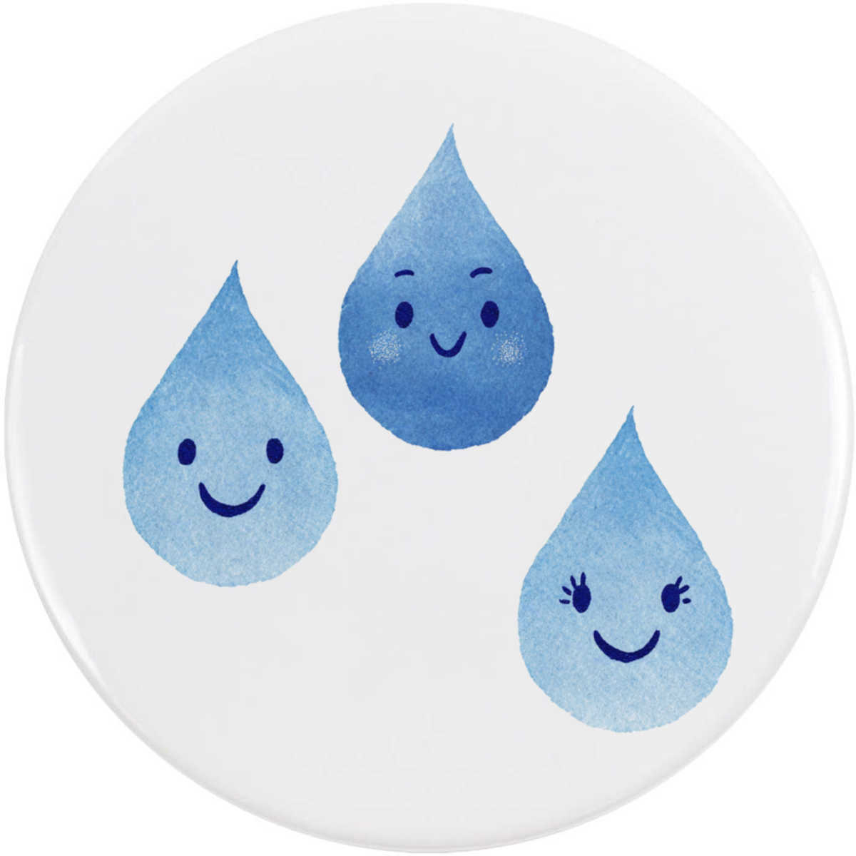 'Three Happy Water Drops' Button Pin Badges (BB056140)
