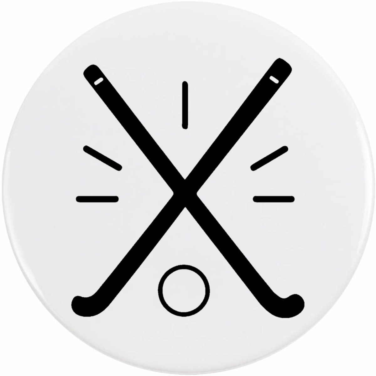 'Hockey Sticks & Puck' Button / Lapel Badges - Pin Back Badges for Clothes, Bags, Accessories and Gifts (BB056182)