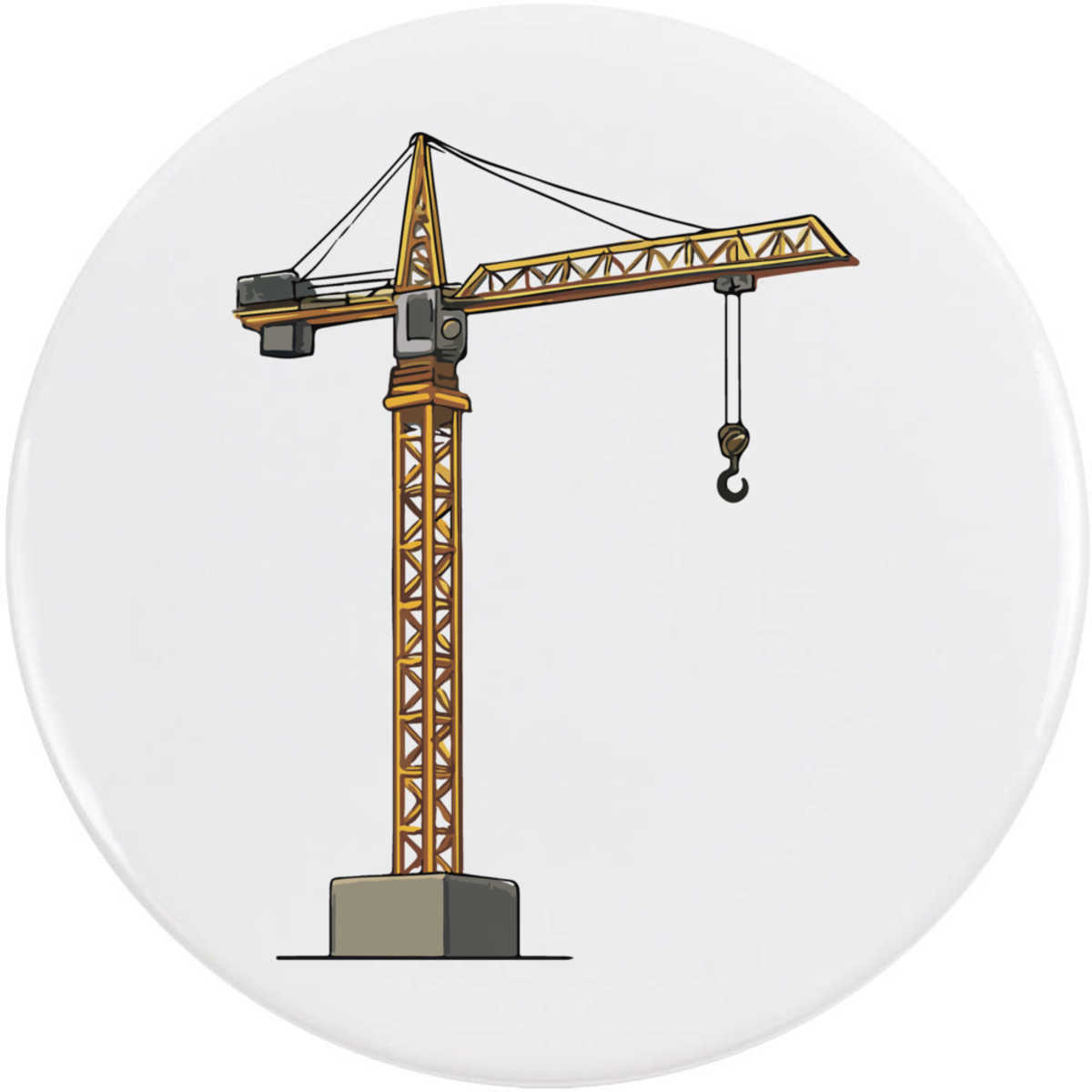 'Building Crane' Button Badge - 77mm - Pin Back / Lapel Badge for Clothes, Bags, Accessories and Gifts (BB00150797)