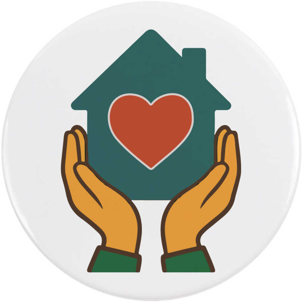 'Home Is Where The Heart' Button Badge - 77mm - Pin Back / Lapel Badge for Clothes, Bags, Accessories and Gifts (BB00150950)