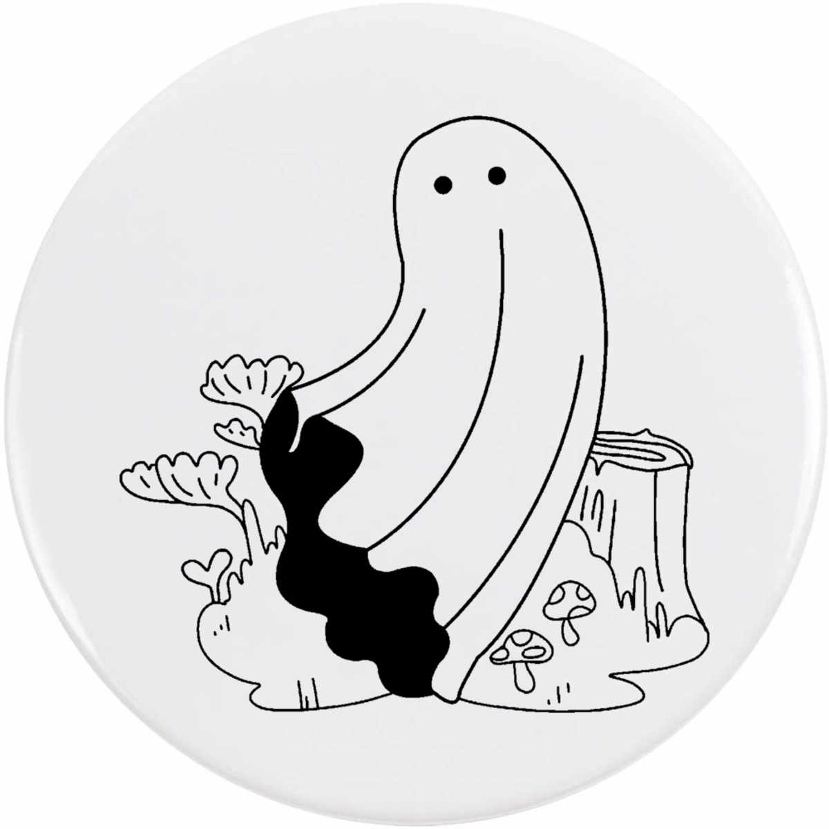 'Ghost In The Woods' Button Badge - 77mm - Pin Back / Lapel Badge for Clothes, Bags, Accessories and Gifts (BB00151573)