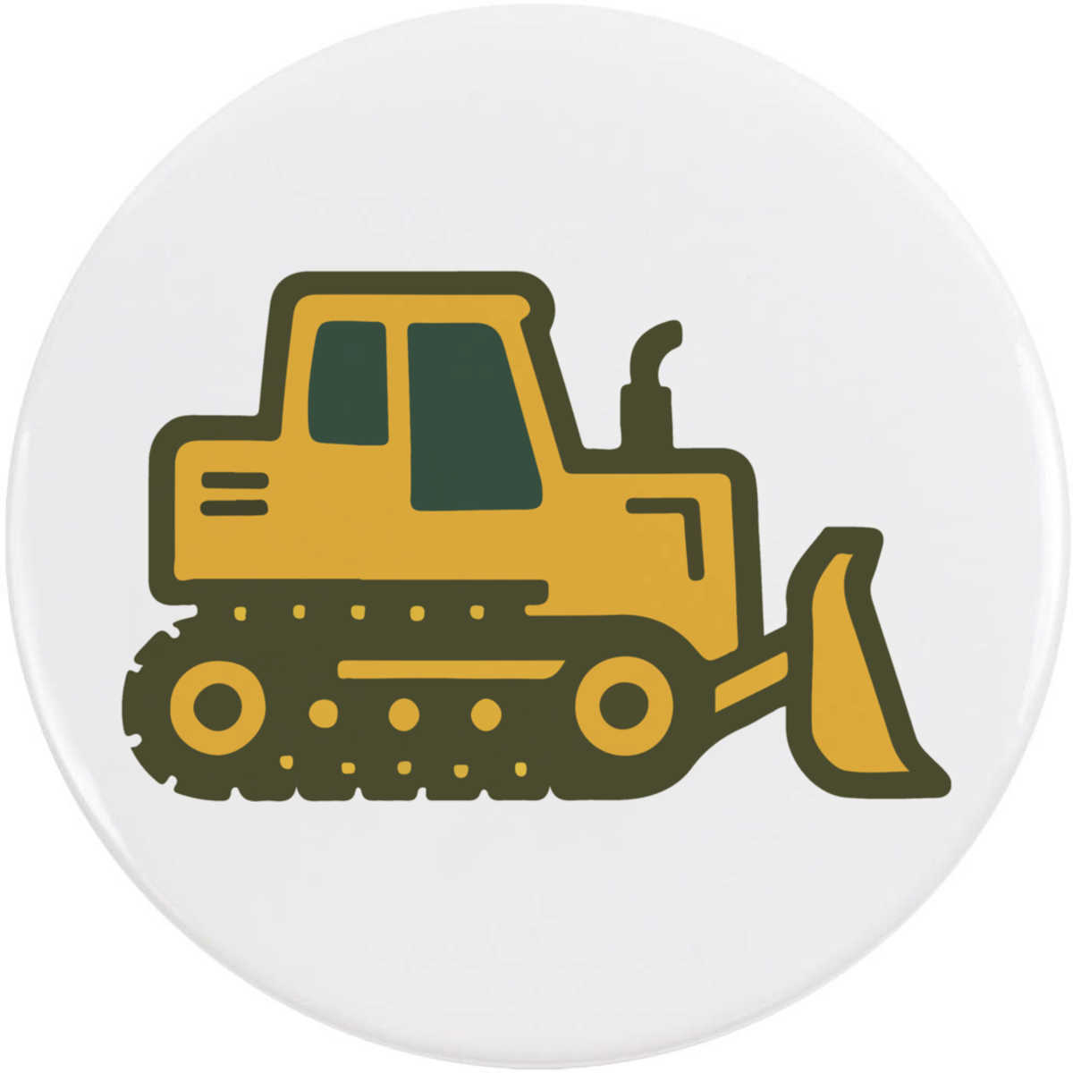 'Toy Bulldozer' Button Badge - 77mm - Pin Back / Lapel Badge for Clothes, Bags, Accessories and Gifts (BB00152021)