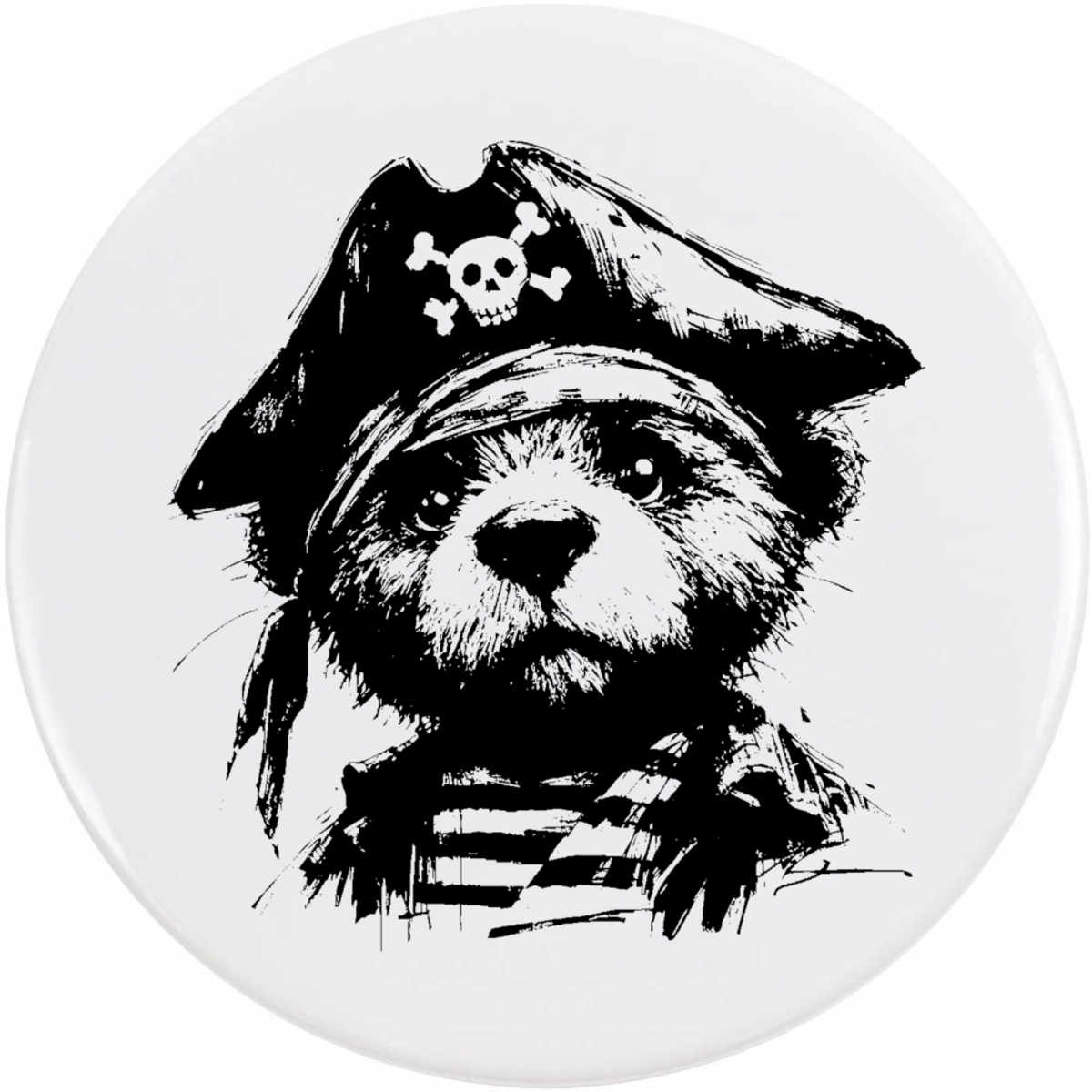 'Scruffy Pirate Teddy' Button Pin Badges (BB057388)