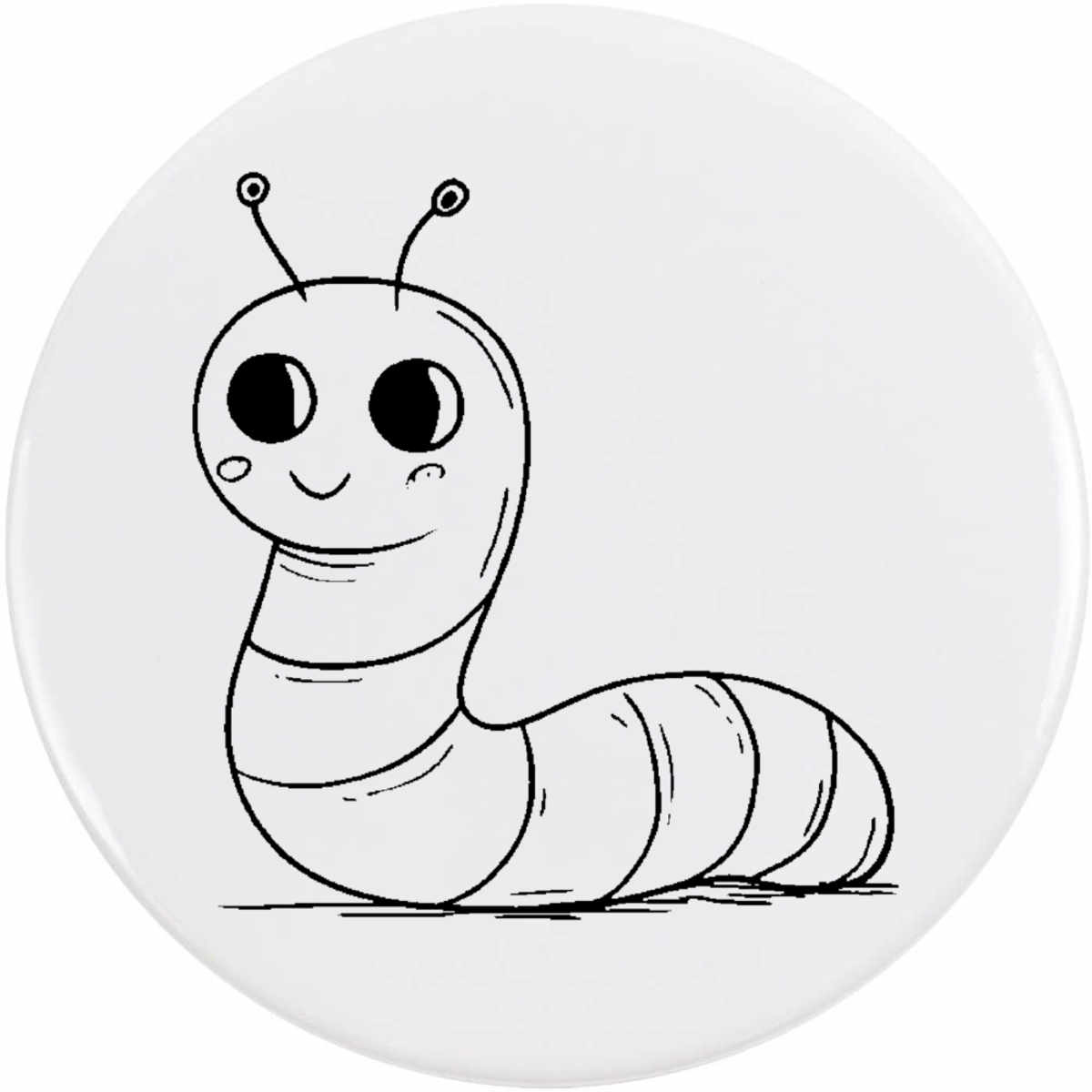 'Cute Smiling Worm' Button Pin Badges (BB057464)