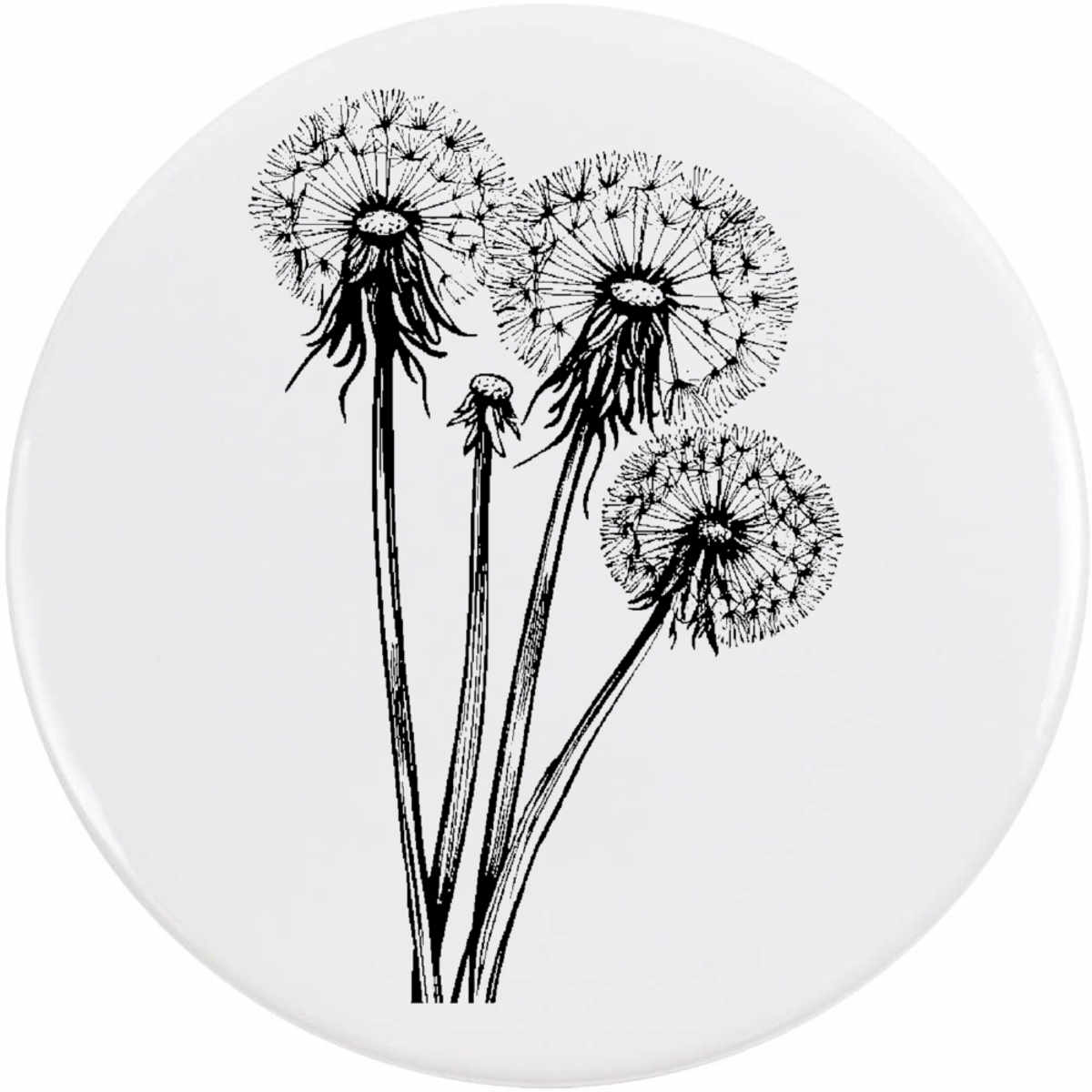 'Dandelion Plant' Button / Lapel Badges - Pin Back Badges for Clothes, Bags, Accessories and Gifts (BB057537)