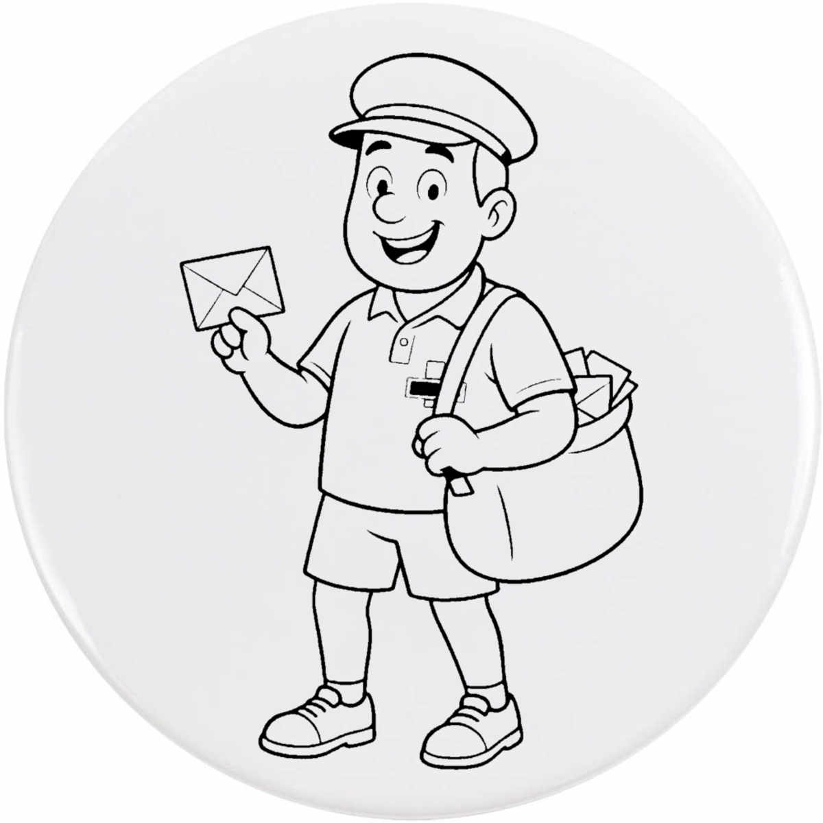 'Friendly Postman' Button / Lapel Badges - Pin Back Badges for Clothes, Bags, Accessories and Gifts (BB057692)