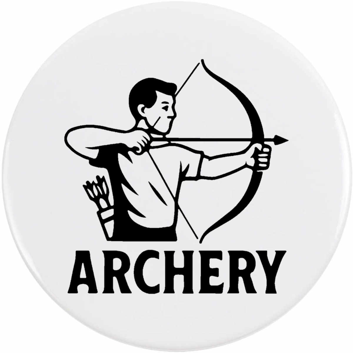 'Archery Bow & Arrow' Button / Lapel Badges - Pin Back Badges for Clothes, Bags, Accessories and Gifts (BB057729)