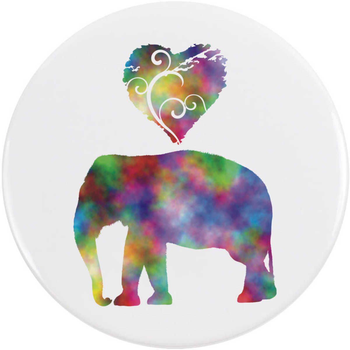 'Love Elephants' Button / Lapel Badges - Pin Back Badges for Clothes, Bags, Accessories and Gifts (BB057954)