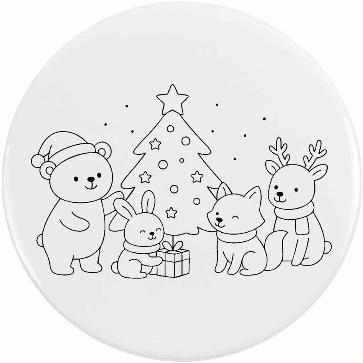 'Christmas Forest Animals' Button / Lapel Badges - Pin Back Badges for Clothes, Bags, Accessories and Gifts (BB058267)