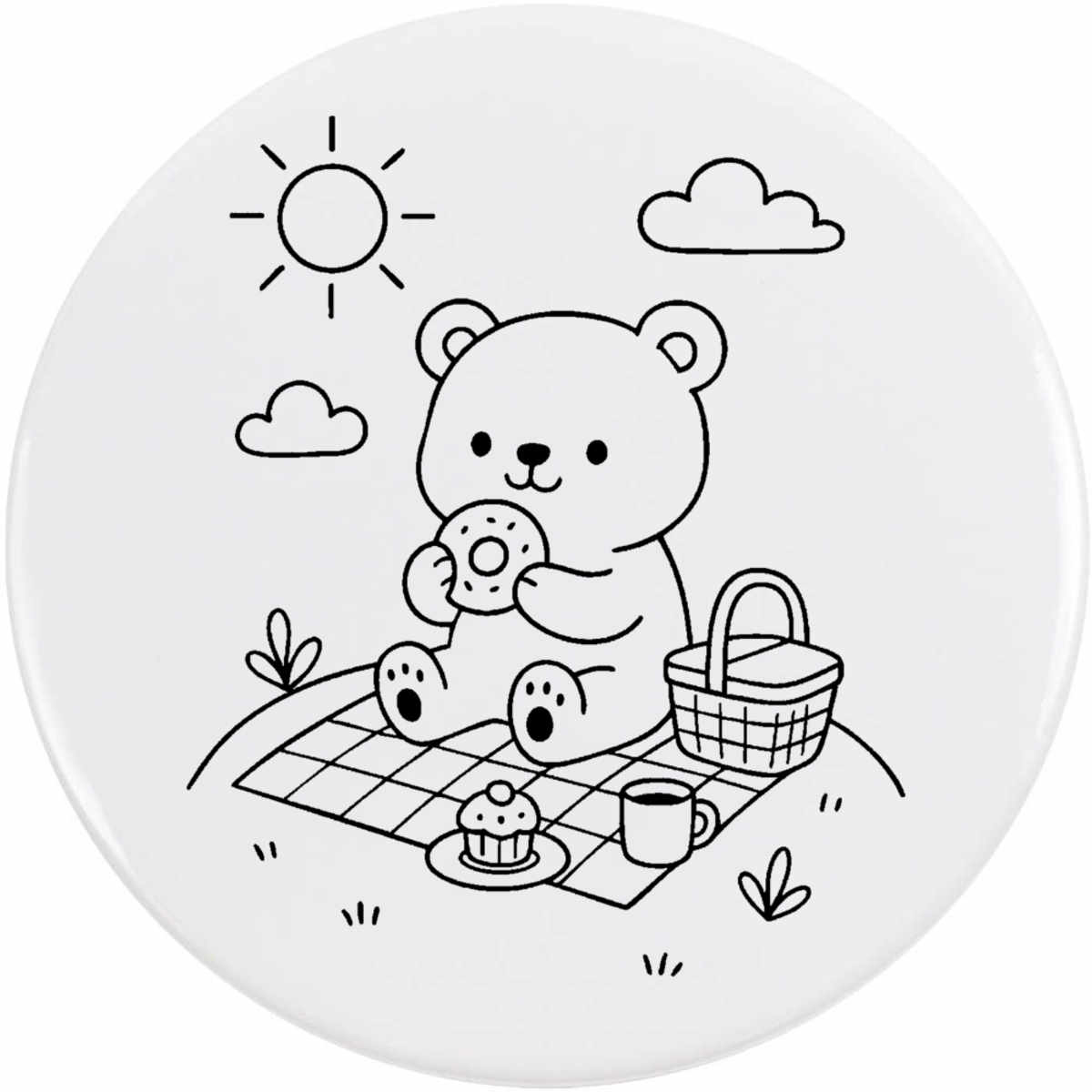 'Teddy bears picnic' Button Badge - 77mm - Pin Back / Lapel Badge for Clothes, Bags, Accessories and Gifts (BB00155340)
