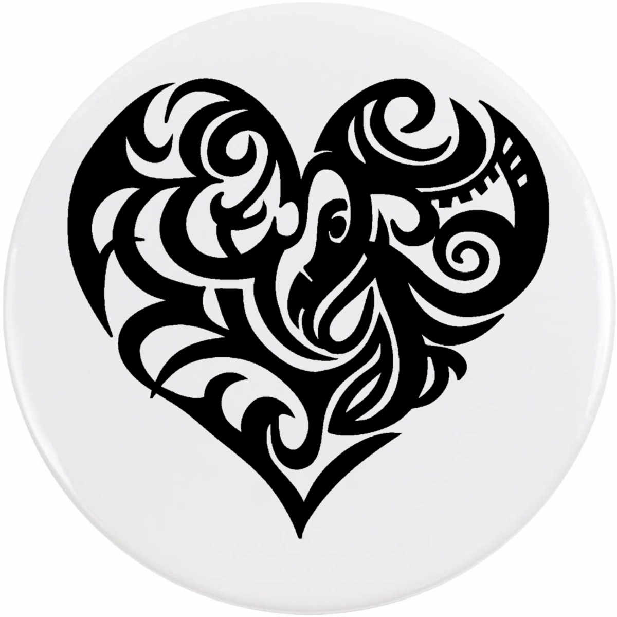 'Fancy Heart' Button / Lapel Badges - Pin Back Badges for Clothes, Bags, Accessories and Gifts (BB058278)