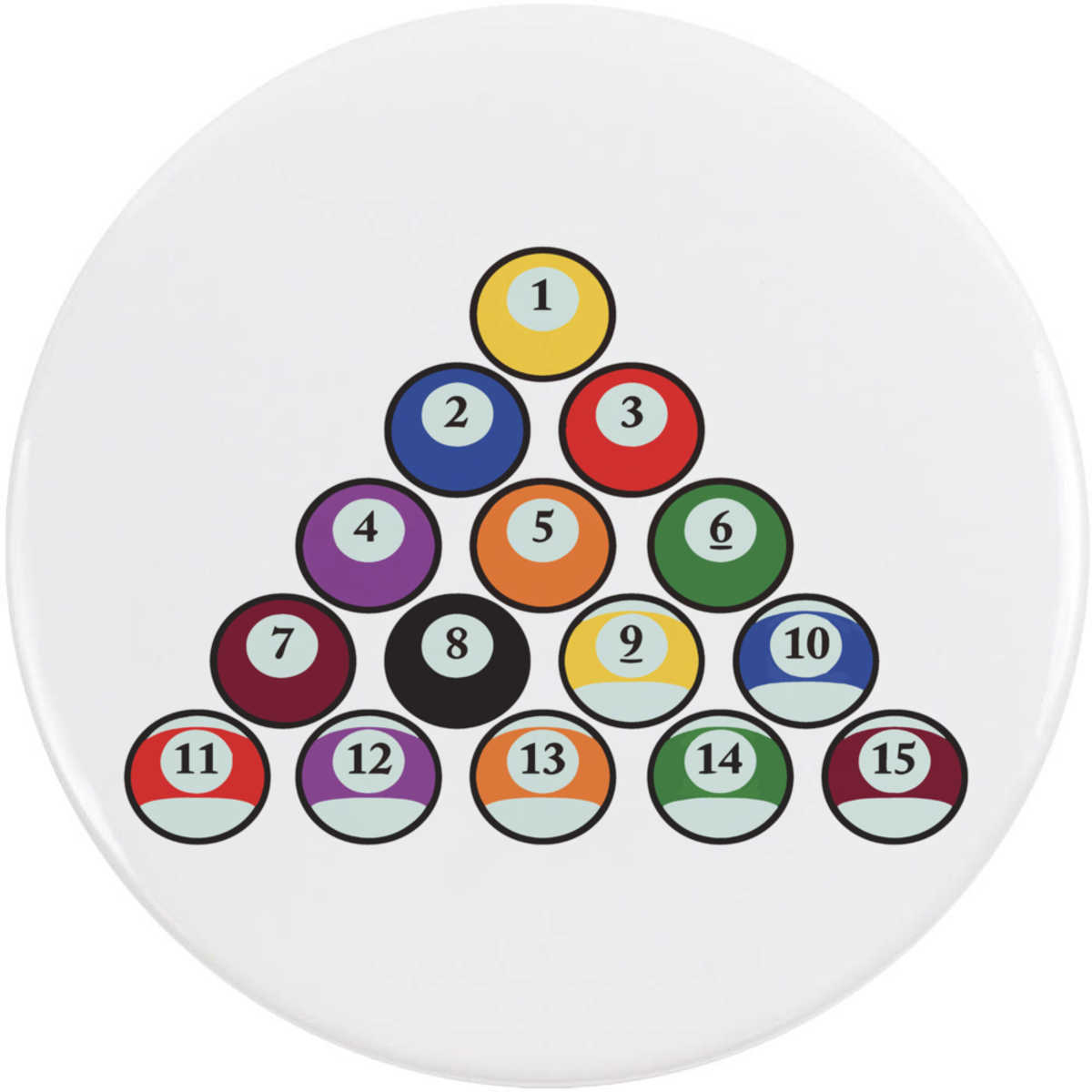 'Colorful Billard Balls' Button / Lapel Badges - Pin Back Badges for Clothes, Bags, Accessories and Gifts (BB058288)