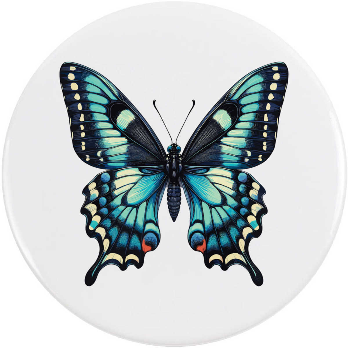 'Blue Swallowtail Butterfly' Button Pin Badges (BB058349)