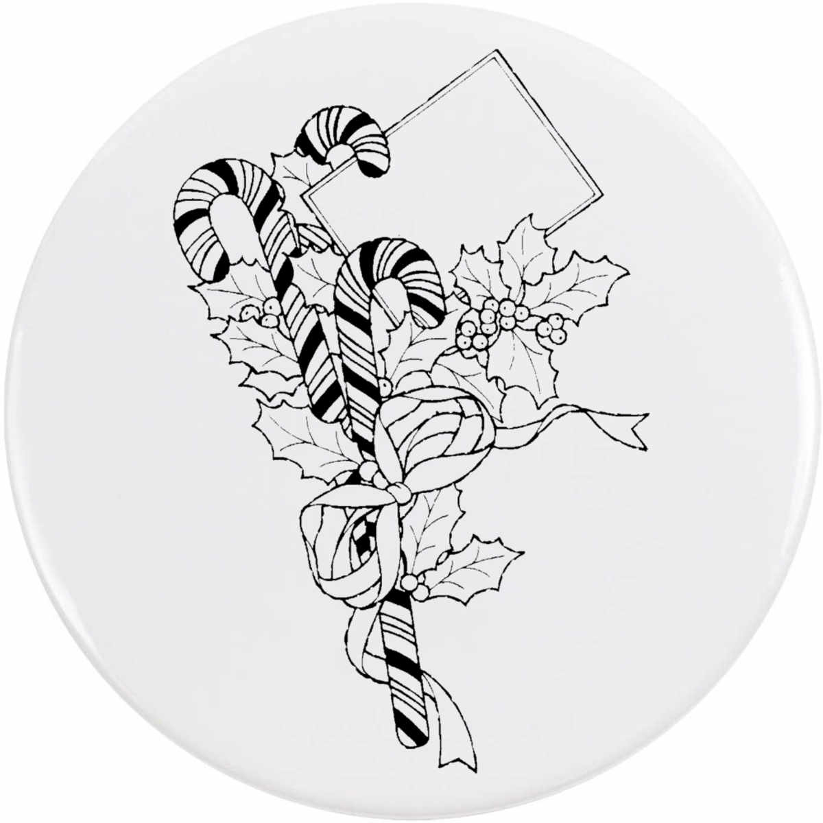 'Christmas Candy Canes' Button Badge - 77mm - Pin Back / Lapel Badge for Clothes, Bags, Accessories and Gifts (BB00155739)