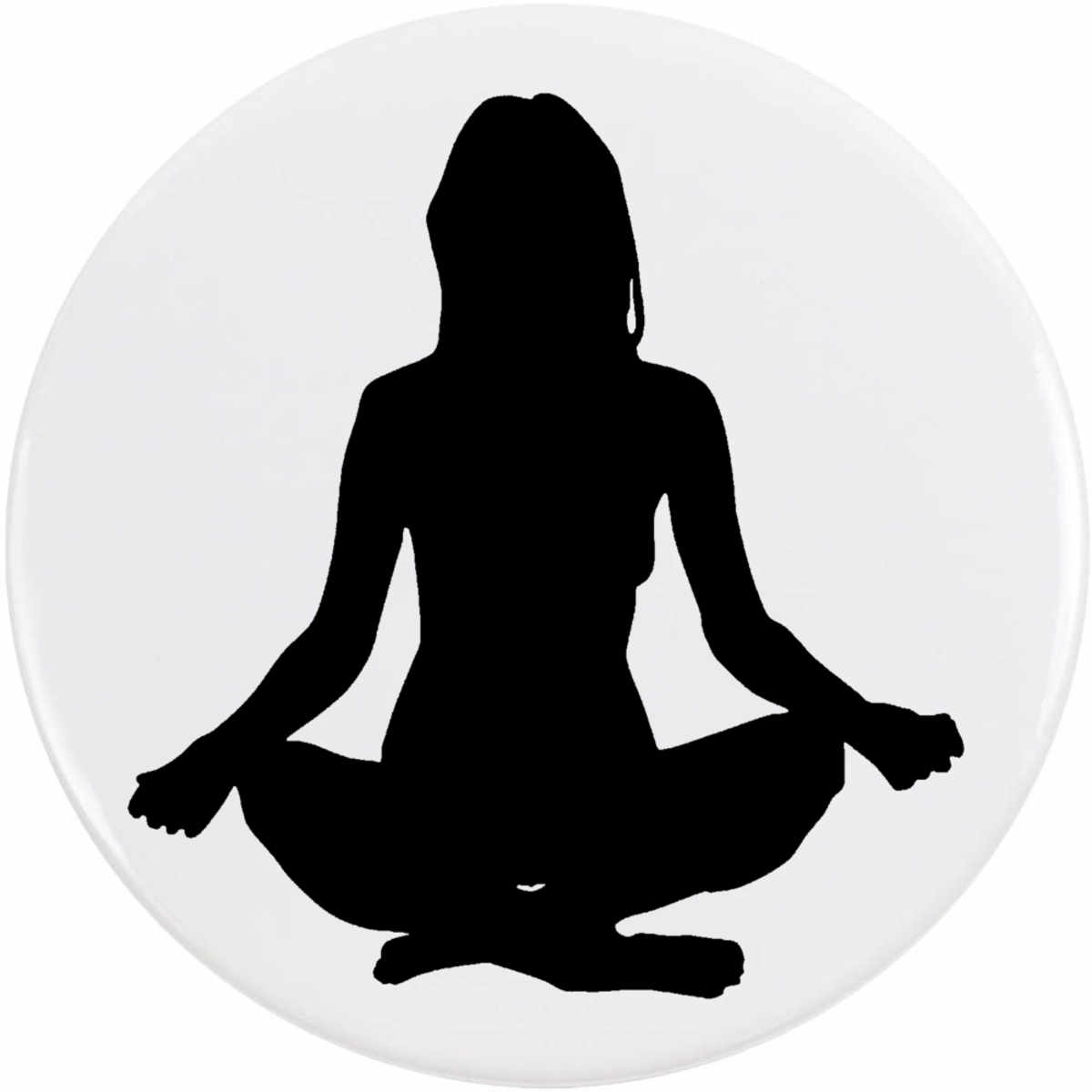 'Yoga Meditation Pose' Button / Lapel Badges - Pin Back Badges for Clothes, Bags, Accessories and Gifts (BB058431)