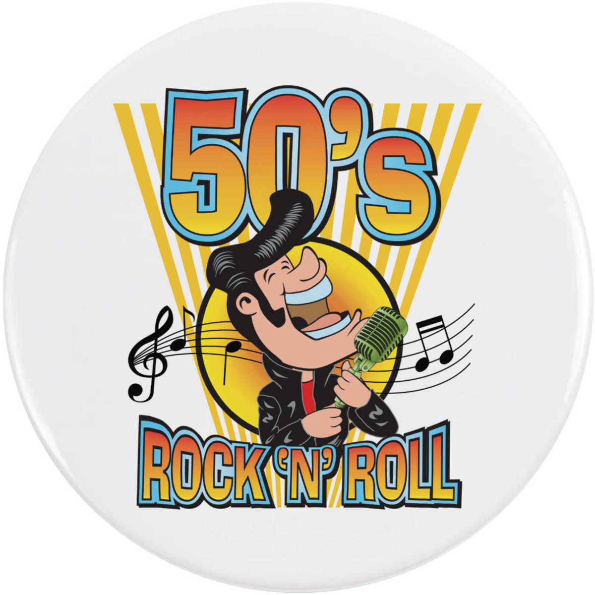 'Rock and Roll Music' Button / Lapel Badges - Pin Back Badges for Clothes, Bags, Accessories and Gifts (BB058453)