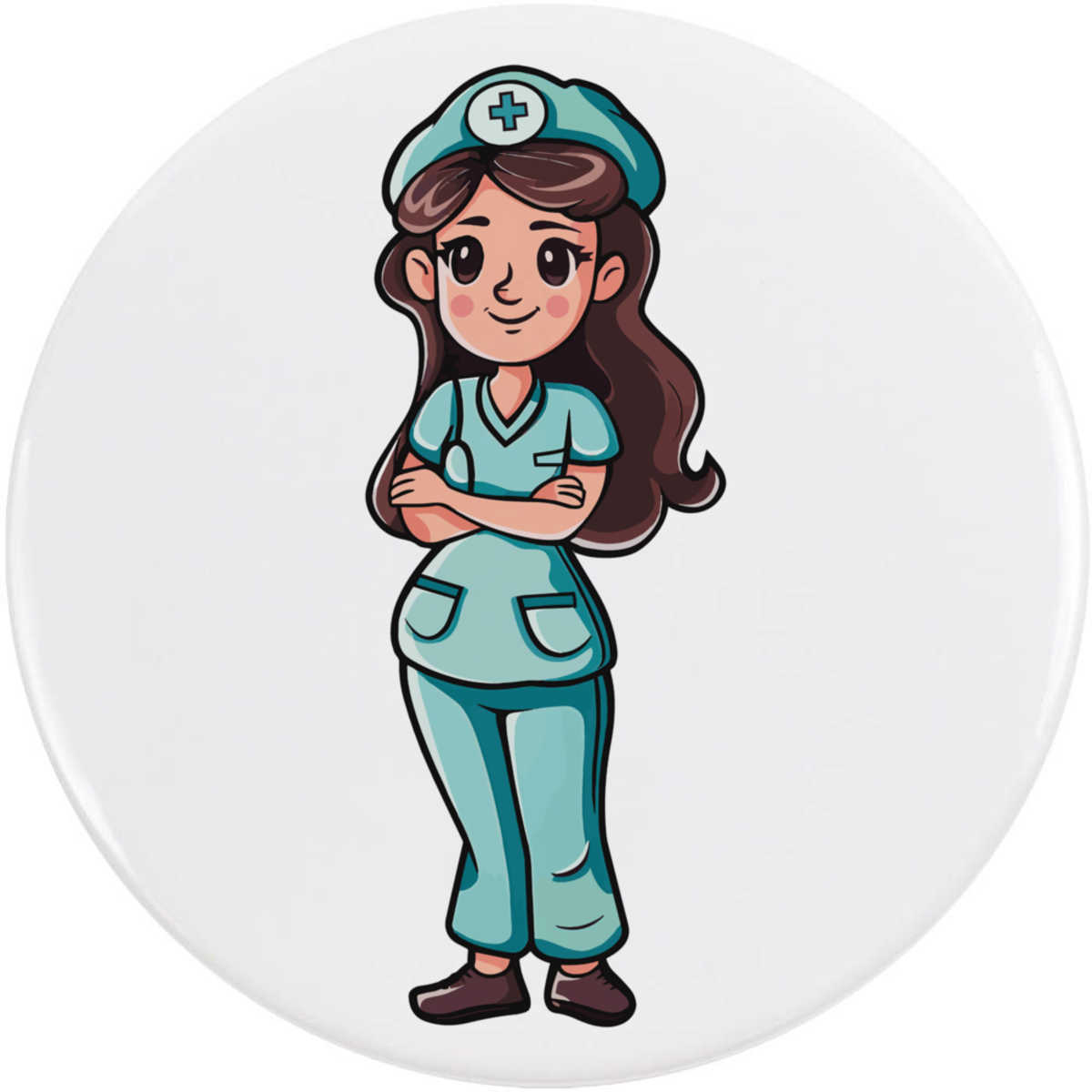 'Nurse In Uniform' Button Badge - 77mm - Pin Back / Lapel Badge for Clothes, Bags, Accessories and Gifts (BB00156375)