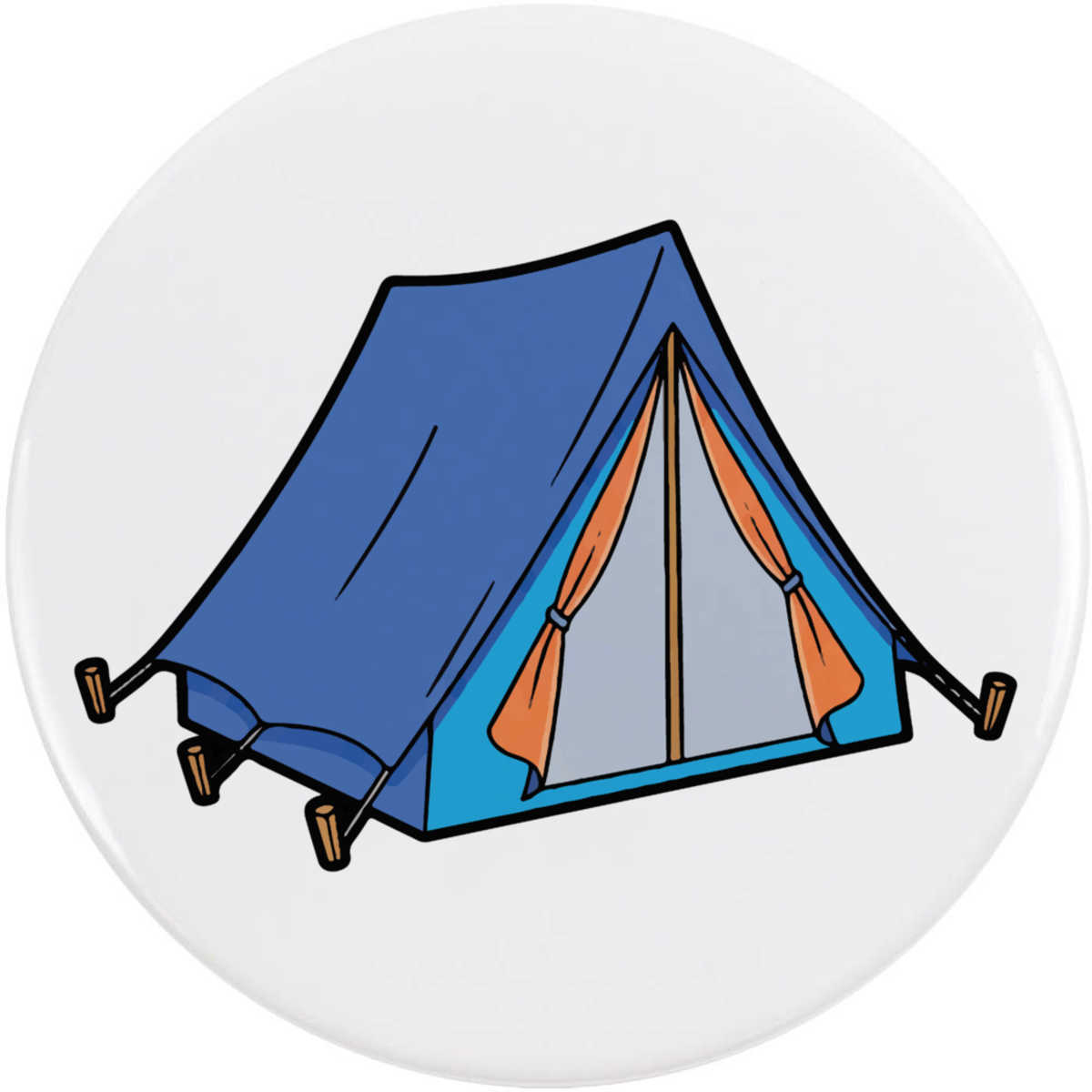 'Blue Camp Tent' Button / Lapel Badges - Pin Back Badges for Clothes, Bags, Accessories and Gifts (BB058651)