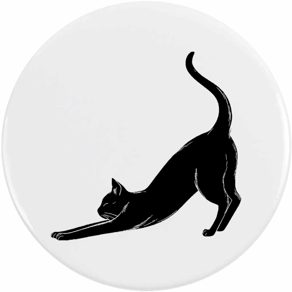 'Cat Stretching  ' Button Badge - 77mm - Pin Back / Lapel Badge for Clothes, Bags, Accessories and Gifts (BB00156645)