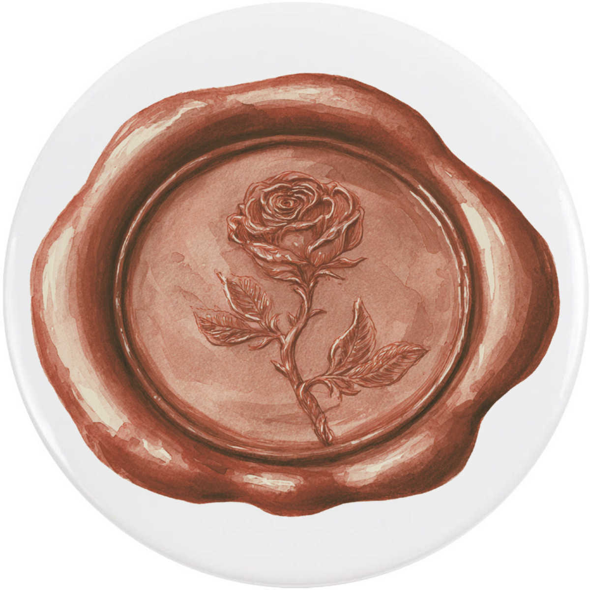 'Rose Wax Seal' Button / Lapel Badges - Pin Back Badges for Clothes, Bags, Accessories and Gifts (BB058811)